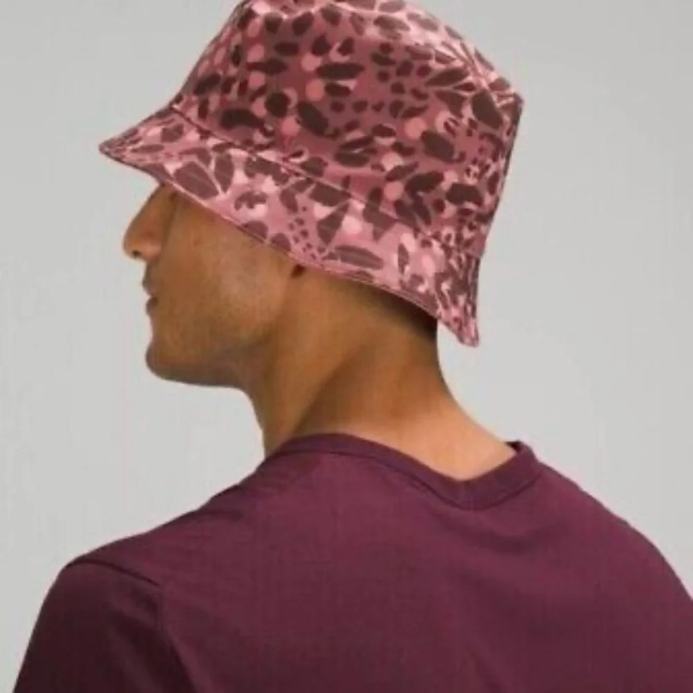 Lululemon Both Ways Reversible Bucket Hat Brier Pink Rose Leopard Size M/L